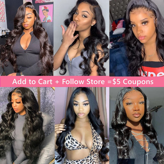 13X4 Body Wave Lace Front Wig Human Hair Wigs for Black Women Brazilian Pre-Plucked HD 4X4 5X5 Lace Closure Loose Deep Wave Wigs