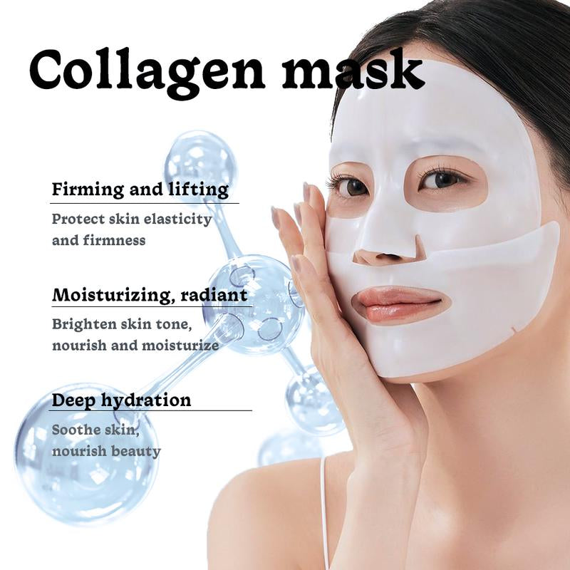 Urose-Collagen Face Mask - Hydrating Overnight Collagen Face Mask Deep Collagen anti Wrinkle Lifting Mask - Pure Collagen Films for Improve Elasticity Firming and Moisturizing (5 Pcs/1 Box) Skincare Skin Repair Comfort Moisturize