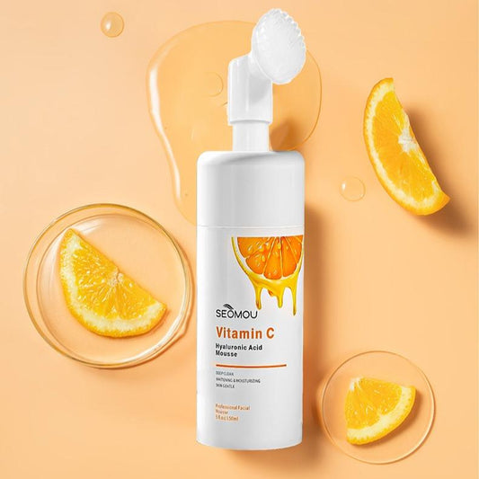 150Ml Vitamin C Facial Cleanser,With 5 Soft Brush Heads,Comfort Deep Cleansing Hydrating Facial Cleanser