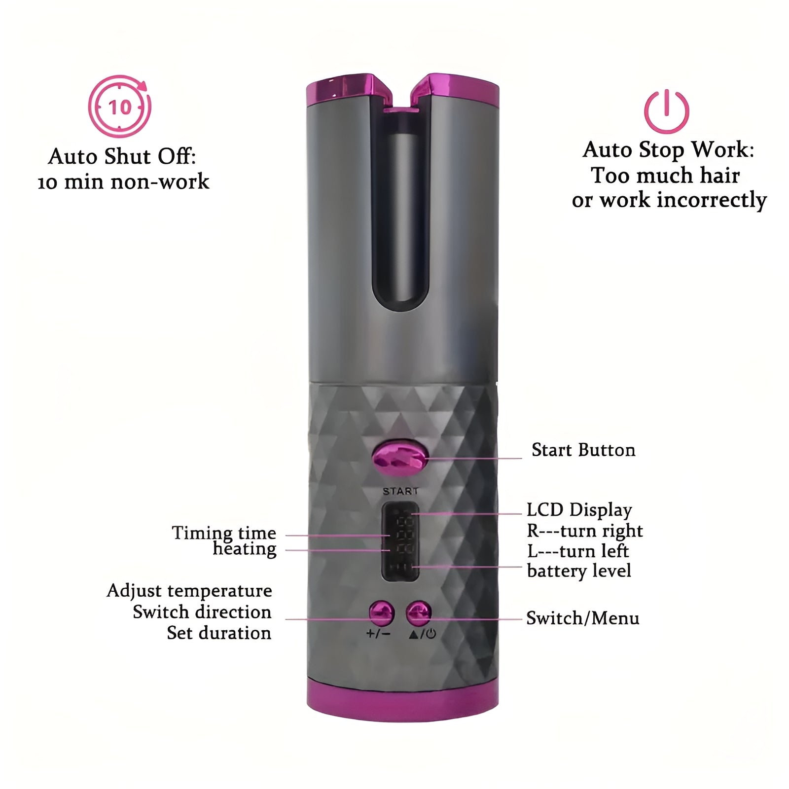 Revolutionary Portable Auto Hair Curler - Wireless Ceramic Curling Iron for Effortless Styling!