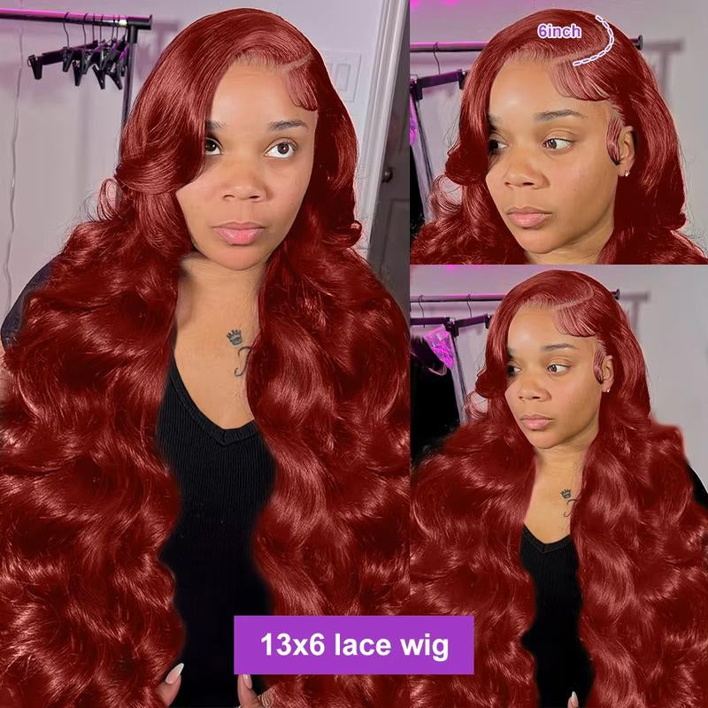 Bling Hair Brazilian 30 32 Inch Reddish Brown Body Wave 13X4 Lace Front Wig Real Hair 180% Water Wave 13X6 HD Lace Frontal Wigs for Women