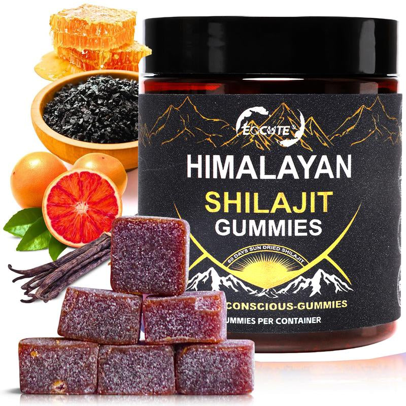 Pure Himalayan Shilajit Gummies Gold I Lab Tested I No Added Sugar I Ashwagandha, Gokshura| Fulvic Acid & 85+ Trace Minerals I for Men, Women I Non-Gmo I 100% Natural & Organic I 60 Gummy Wellness Supplements Edible Fitness Healthcare Dietary Optimum