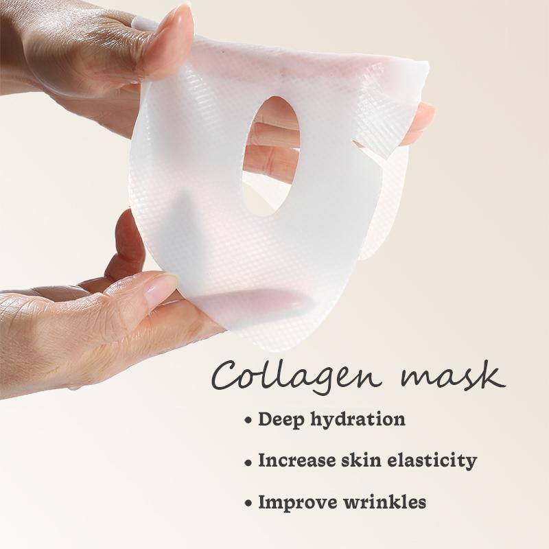 Urose-Collagen Face Mask - Hydrating Overnight Collagen Face Mask Deep Collagen anti Wrinkle Lifting Mask - Pure Collagen Films for Improve Elasticity Firming and Moisturizing (5 Pcs/1 Box) Skincare Skin Repair Comfort Moisturize