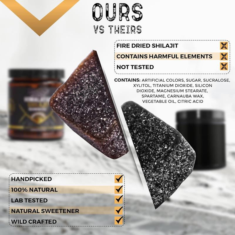 Pure Himalayan Shilajit Gummies Gold I Lab Tested I No Added Sugar I Ashwagandha, Gokshura| Fulvic Acid & 85+ Trace Minerals I for Men, Women I Non-Gmo I 100% Natural & Organic I 60 Gummy Wellness Supplements Edible Fitness Healthcare Dietary Optimum