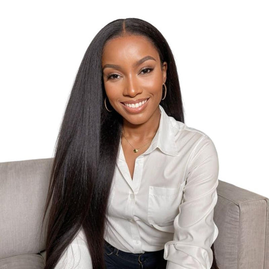 【24"=$147】Nadula Upgraded Easicontour Yaki Straight V Part Human Hair Wig - Natural Looking, Beginner-Friendly Glueless Wig on Tiktok Shop