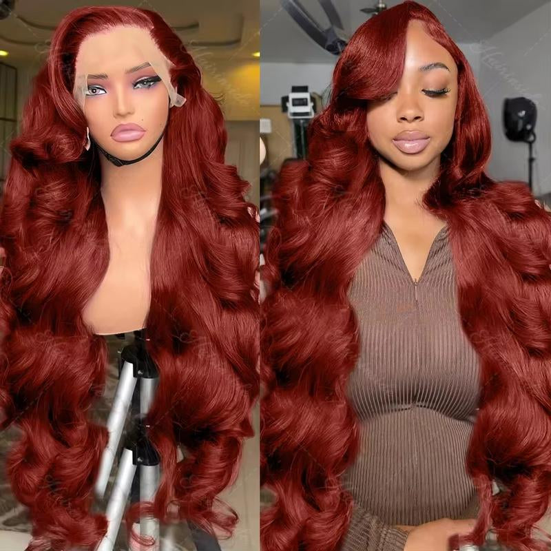 Bling Hair Brazilian 30 32 Inch Reddish Brown Body Wave 13X4 Lace Front Wig Real Hair 180% Water Wave 13X6 HD Lace Frontal Wigs for Women