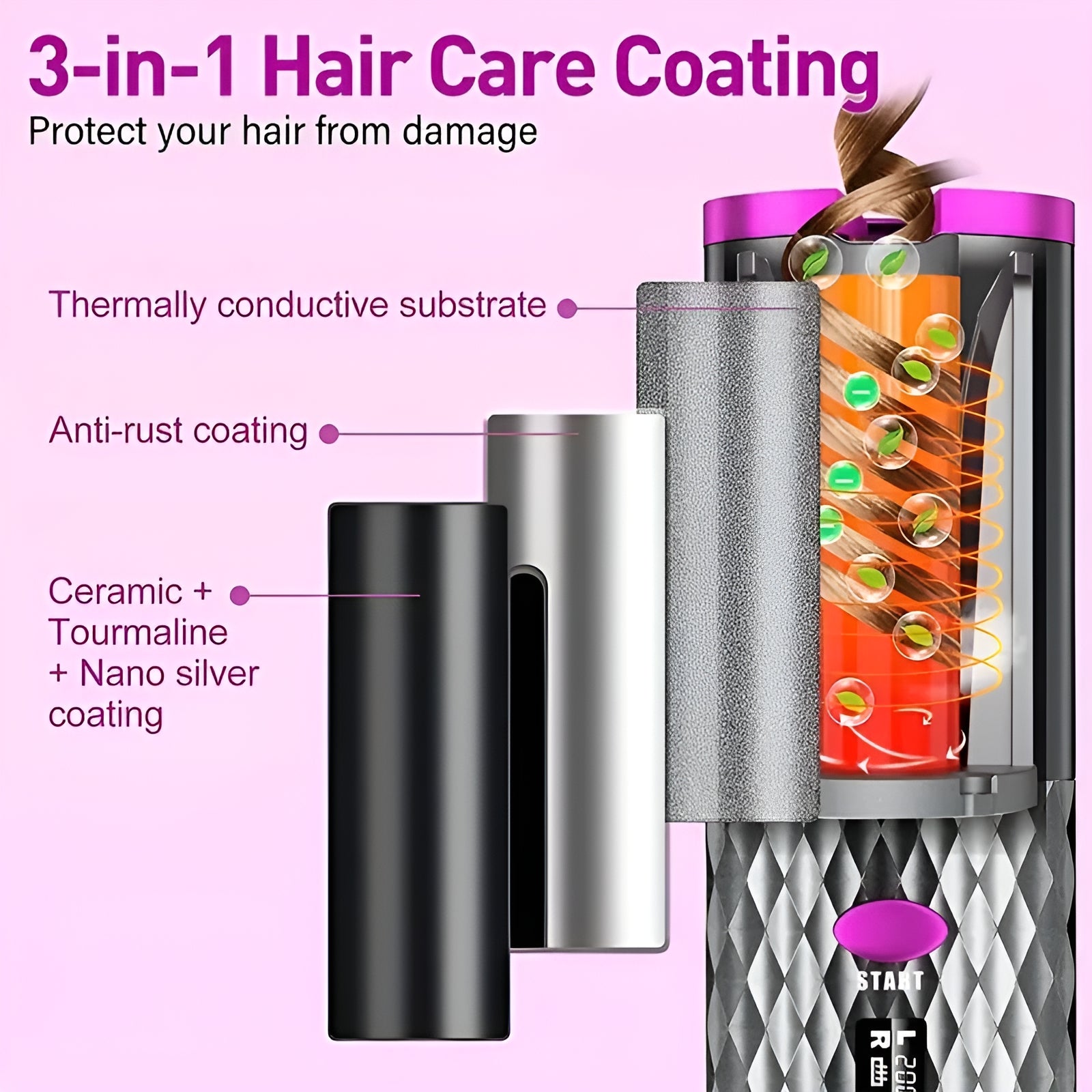 Revolutionary Portable Auto Hair Curler - Wireless Ceramic Curling Iron for Effortless Styling!