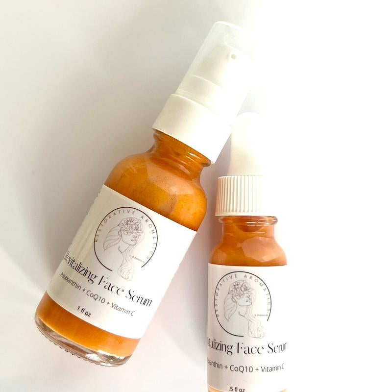 Revitalizing Face Serum - Face Hydration - Astaxanthin + Coq10 + Vitamin C - Powerful Skin Enhancer - Natural Skincare